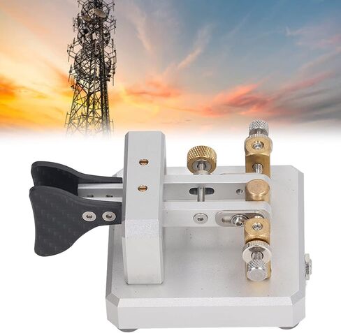 Marhynchus Morse Code Key, Morse Code Key Double Paddle Morse Code Key Stainless Steel Automatic Morse Radio Experiment, Cb & Two Way Radios (Silver) in Saudi Arabia