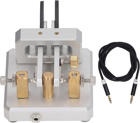 Marhynchus Morse Code Key, Morse Code Key Double Paddle Morse Code Key Stainless Steel Automatic Morse Radio Experiment, Cb & Two Way Radios (Silver) in Saudi Arabia