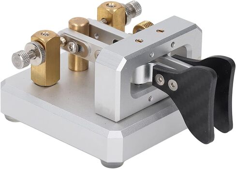 Marhynchus Morse Code Key, Morse Code Key Double Paddle Morse Code Key Stainless Steel Automatic Morse Radio Experiment, Cb & Two Way Radios (Silver) in Saudi Arabia