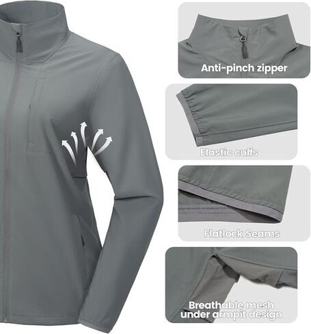 Little Donkey Andy Women's Running Woven Jacket Lightweight Breathable Windproof UPF50+ Shirt for Hiking Golf in Kuwait