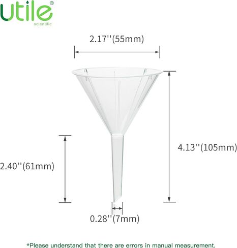 Utile 12pcs Plastic Analytical Funnel Set, PP material, Top Diameter 40mm, Small Funnel for Lab Bottles, Recreational Activities, 4512.0012.12 in Saudi Arabia
