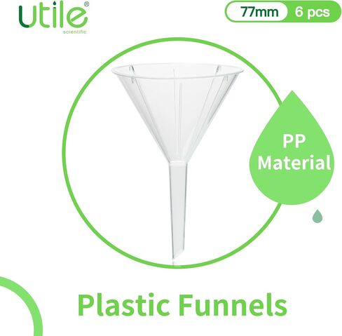 Utile 12pcs Plastic Analytical Funnel Set, PP material, Top Diameter 40mm, Small Funnel for Lab Bottles, Recreational Activities, 4512.0012.12 in Saudi Arabia