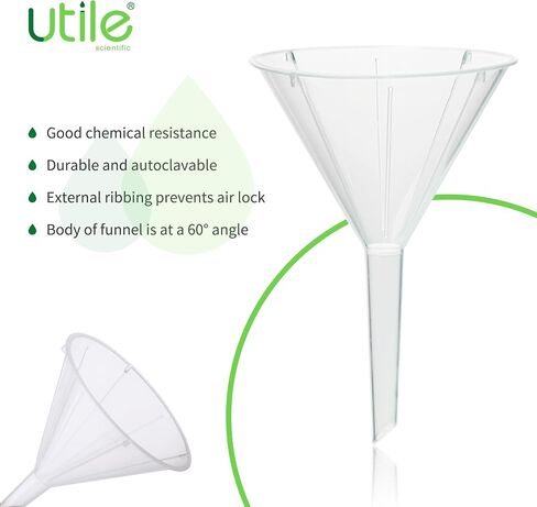 Utile 12pcs Plastic Analytical Funnel Set, PP material, Top Diameter 40mm, Small Funnel for Lab Bottles, Recreational Activities, 4512.0012.12 in Saudi Arabia