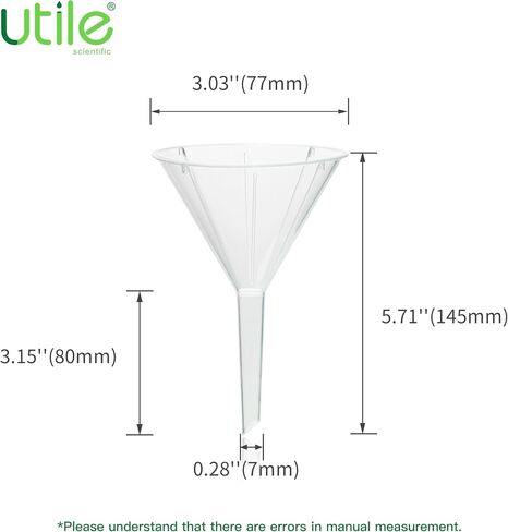 Utile 12pcs Plastic Analytical Funnel Set, PP material, Top Diameter 40mm, Small Funnel for Lab Bottles, Recreational Activities, 4512.0012.12 in Saudi Arabia