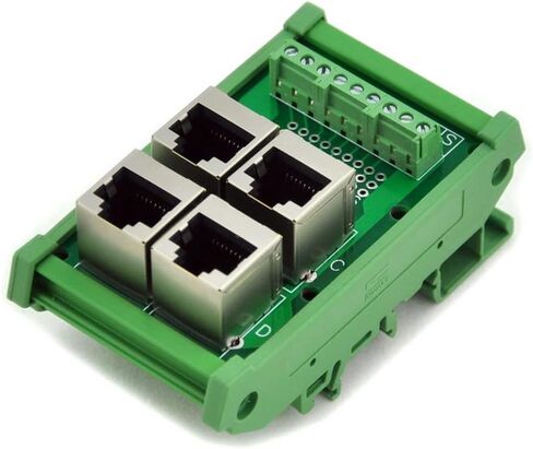 إلكترونيات-صالون RJ45 8P8C 4-Way Buss Board وحدة واجهة تركيب السكك الحديدية DIN. in Saudi Arabia