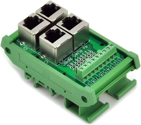 إلكترونيات-صالون RJ45 8P8C 4-Way Buss Board وحدة واجهة تركيب السكك الحديدية DIN. in Saudi Arabia