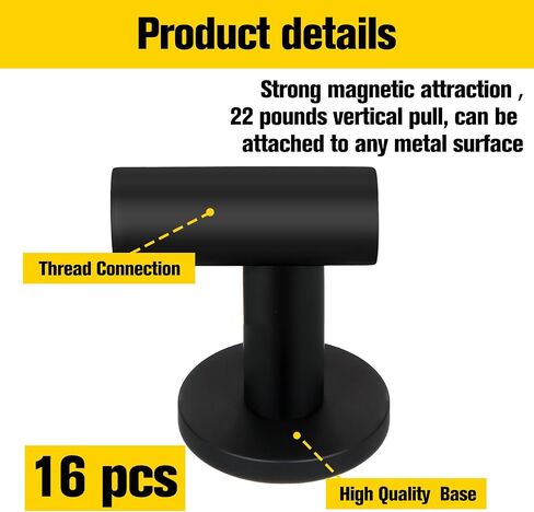 Therwen Black Magnetic Hooks Heavy Duty Magnet Hook Strong Neodymium Magnetic Coat Hooks Magnetic Hanger for Refrigerator, Metal Door, Locker for Hanging Towel, Coat, Bag, Umbrella (2 Pcs) in Saudi Arabia
