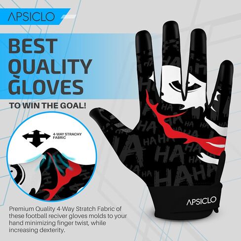 Football Receiver Gloves Sticky Silicone Grip Youth - Adult & Kids Sizes in Saudi Arabia