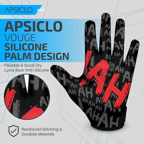 Football Receiver Gloves Sticky Silicone Grip Youth - Adult & Kids Sizes in Saudi Arabia
