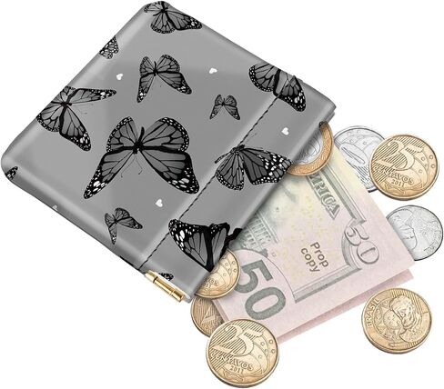 Simikol Squeeze Coin Purse حامل تغيير حقيبة مكياج صغيرة لمحفظة أحمر الشفاه منظم حامل بطاقات متعدد الوظائف، رخام أخضر in Saudi Arabia