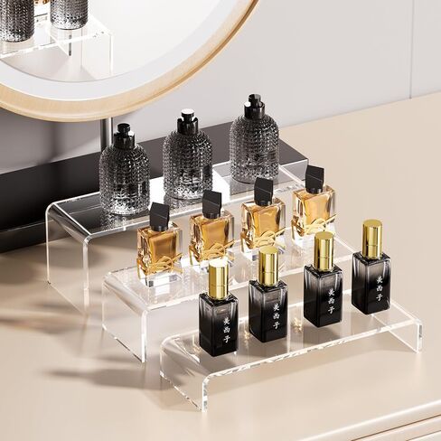 Acina Large Acrylic Display Risers: 3Pcs 9" Rectangular Clear Display Stand Shelf for Retail Desktop Shoe Showcase Fixtures Jewelry Dessert in Saudi Arabia
