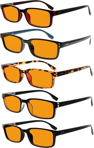 Eyekepper 5 Pack Blue Light Filter Glasses Classic Rectangular Computer Eyeglasses +0.00 in Saudi Arabia