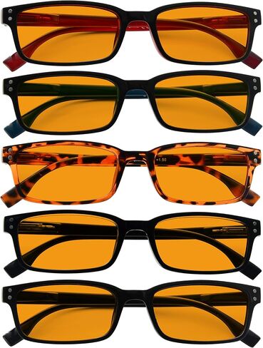 Eyekepper 5 Pack Blue Light Filter Glasses Classic Rectangular Computer Eyeglasses +0.00 in Saudi Arabia