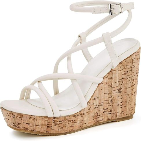 Coutgo Women Platform Wedge Sandals Cork Slingback Wedges Espadrilles Heels Summer Shoes in Saudi Arabia