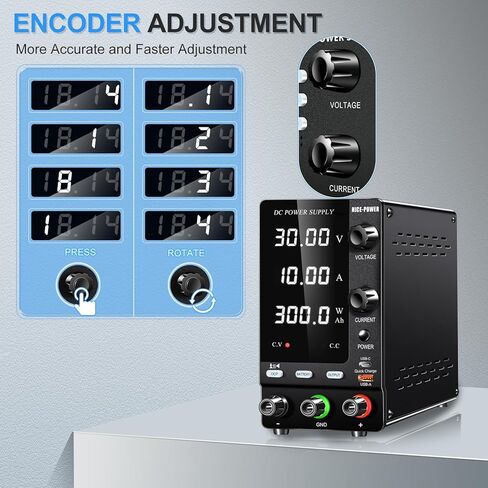 NICE-POWER DC Power Supply Variable 120V 3A 360W LiFePO4 Nickel-Metal Lithium Ion Hydride Battery Charger 6V 12V 24V 36V 48V 60V 92V 100V Battery Charging Bench Power Supplies Output OCP Ah Display in Kuwait