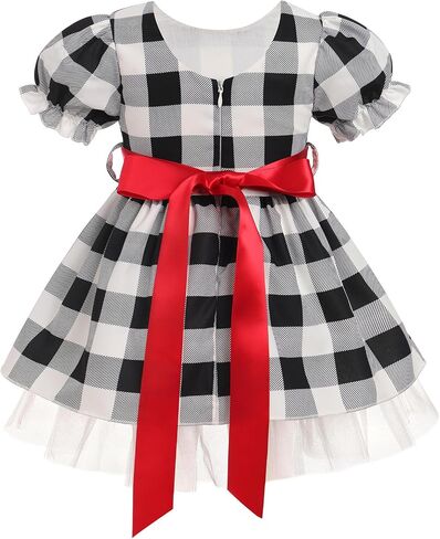 FYMNSI Baby Girls Housewife Cosplay Costume 50s 60s Polka Dot Apron Dress Headband Toddler First Halloween Birthday Outfits in Saudi Arabia