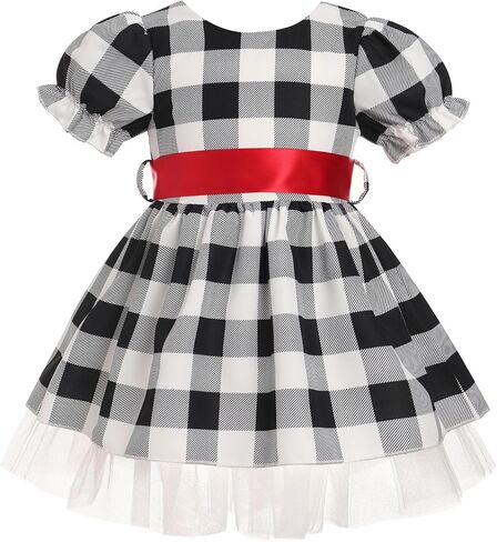 FYMNSI Baby Girls Housewife Cosplay Costume 50s 60s Polka Dot Apron Dress Headband Toddler First Halloween Birthday Outfits in Saudi Arabia