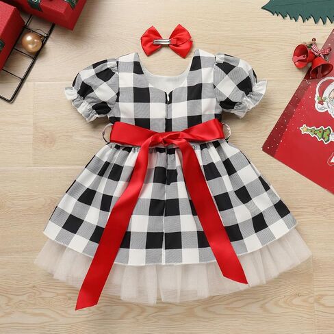 FYMNSI Baby Girls Housewife Cosplay Costume 50s 60s Polka Dot Apron Dress Headband Toddler First Halloween Birthday Outfits in Saudi Arabia