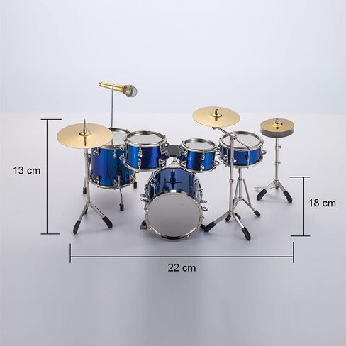 ALANO Mini Drum Model Mini Drum Set زخرفة الآلات الموسيقية الحلي الموسيقية (الأزرق) in Kuwait
