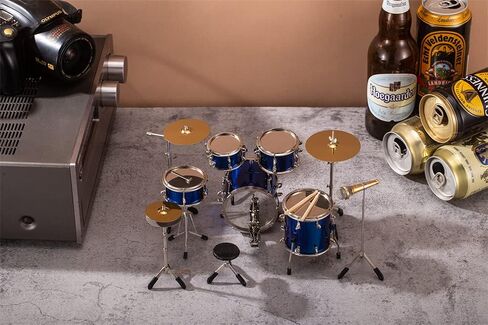 ALANO Mini Drum Model Mini Drum Set زخرفة الآلات الموسيقية الحلي الموسيقية (الأزرق) in Kuwait