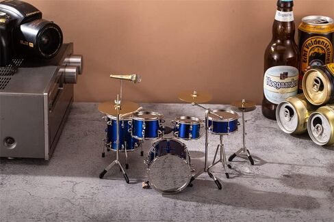 ALANO Mini Drum Model Mini Drum Set زخرفة الآلات الموسيقية الحلي الموسيقية (الأزرق) in Kuwait