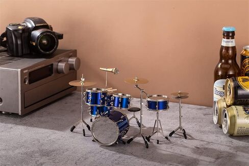 ALANO Mini Drum Model Mini Drum Set زخرفة الآلات الموسيقية الحلي الموسيقية (الأزرق) in Kuwait