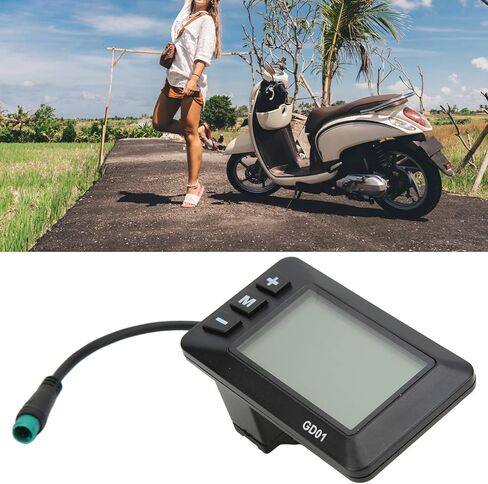 عرض الدراجة الكهربائية، 36 فولت 48 فولت LCD GD01 عرض 5 دبوس قابس مقاوم للماء لعرض المقود 22.2 مم in Kuwait