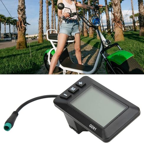 عرض الدراجة الكهربائية، 36 فولت 48 فولت LCD GD01 عرض 5 دبوس قابس مقاوم للماء لعرض المقود 22.2 مم in Kuwait