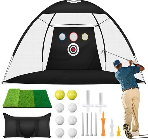 شبكة جولف، شبكة ممارسة الجولف، شبكة ضرب الجولف، شبكات جولف للقيادة في الفناء الخلفي، كرات جولف حقيقية، 10x7 أقدام الكل في 1 شبكات جولف للقيادة في الفناء الخلفي والتقطيع في الداخل والخارج من KAKO in Kuwait