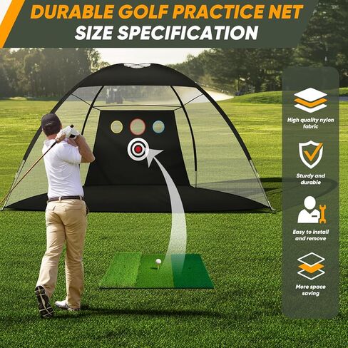 شبكة جولف، شبكة ممارسة الجولف، شبكة ضرب الجولف، شبكات جولف للقيادة في الفناء الخلفي، كرات جولف حقيقية، 10x7 أقدام الكل في 1 شبكات جولف للقيادة في الفناء الخلفي والتقطيع في الداخل والخارج من KAKO in Kuwait