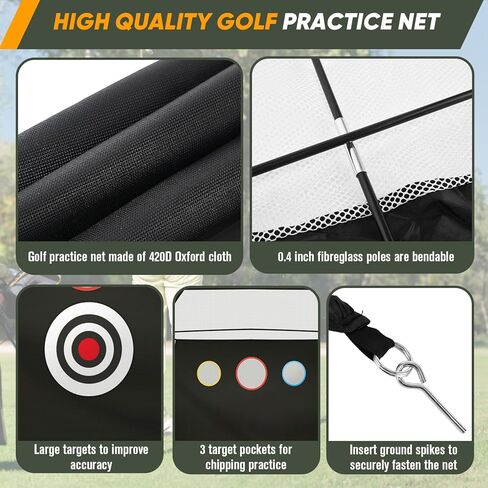 شبكة جولف، شبكة ممارسة الجولف، شبكة ضرب الجولف، شبكات جولف للقيادة في الفناء الخلفي، كرات جولف حقيقية، 10x7 أقدام الكل في 1 شبكات جولف للقيادة في الفناء الخلفي والتقطيع في الداخل والخارج من KAKO in Kuwait