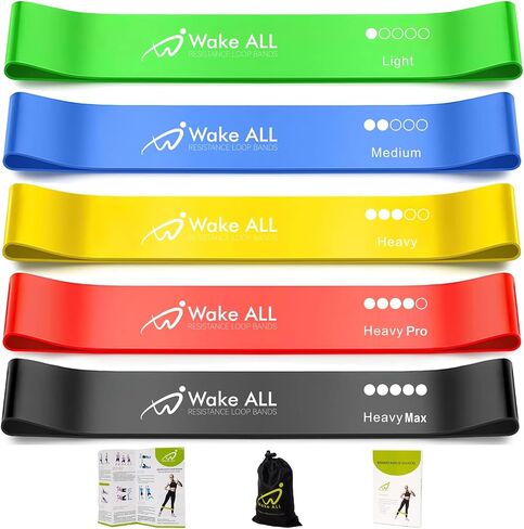 Resistance Bands, Resistance Loop Exercise Bands with Instruction Guide and Carry Bag, Exercise Workout Bands for Women and Men, 5 Sets of Stretch Bands for Booty Legs, Pilates Flexbands in Saudi Arabia