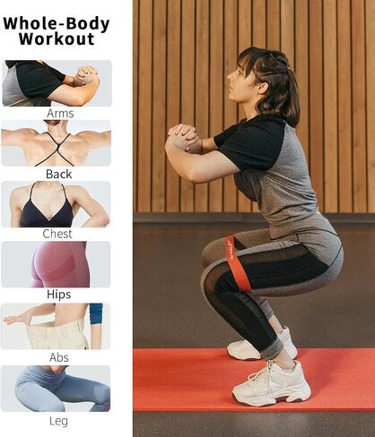 Resistance Bands, Resistance Loop Exercise Bands with Instruction Guide and Carry Bag, Exercise Workout Bands for Women and Men, 5 Sets of Stretch Bands for Booty Legs, Pilates Flexbands in Saudi Arabia