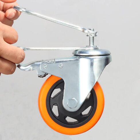 Stem Caster Wheels Heavy Duty Casters PVC M8-1.25x1″ (Stem Diameter 8mm, Stem Length:1″) Casters with Brake Dual Locking for Home, Office, Industry use (2 Inch, with Brake) in Saudi Arabia
