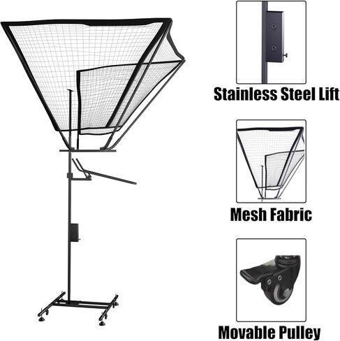 شبكة ارتداد كرة السلة قابلة للتحريك على الأرض مع شلال إرجاع كرة السلة قابل للدوران 180 درجة، نظام ارتداد لتدريب كرة السلة، لتحسين كفاءة ممارسة كرة السلة in Kuwait