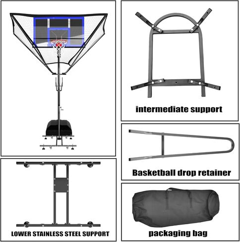 شبكة ارتداد كرة السلة قابلة للتحريك على الأرض مع شلال إرجاع كرة السلة قابل للدوران 180 درجة، نظام ارتداد لتدريب كرة السلة، لتحسين كفاءة ممارسة كرة السلة in Kuwait