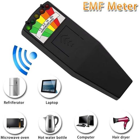 5 LED EMF Meter Magnetic Field Detector Ghost Hunting Paranormal Equipment Tester Portable Counter (Black) in Saudi Arabia