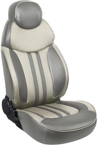 Luxury Recilining Boat Seat High Back Yacht Pontoon Captains Chair,Light Gray/Beige in Saudi Arabia