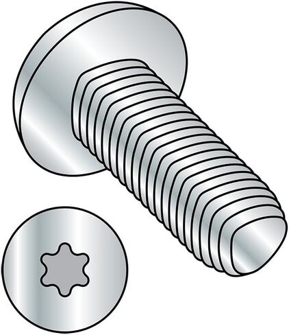 Small Parts 0608RTP Steel Thread Rolling Screw for Metal, Zinc Plated, Pan Head, Star Drive, #6-32 Thread Size, 1/2" Length (Pack of 100) in Kuwait