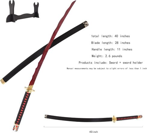Elden Ring Rivers of Blood السيف التأثيري 40 بوصة معدن حقيقي كاتانا المبارز من أرض لعبة أسلحة القصب لجمع الهدايا in Saudi Arabia