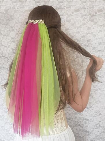 Leimandy الحجاب الزفاف العازبة حزب الحجاب الزفاف الحجاب شخصية الحجاب وصيفه الشرف الحجاب القصير مع حجر الراين B031 in Kuwait