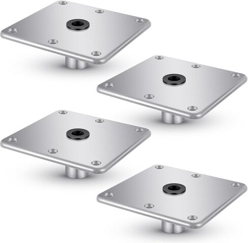 4 Pcs Marine Boat Seat Pedestals and Bases 7 x 7 Inches Aluminum Alloy Boat Seat Base Corrosion Resistant Boat Pedestal to Install Boat Seat Chair Mount for Pontoon Fishing Accessories in Saudi Arabia