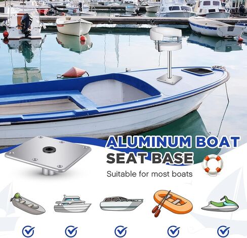 4 Pcs Marine Boat Seat Pedestals and Bases 7 x 7 Inches Aluminum Alloy Boat Seat Base Corrosion Resistant Boat Pedestal to Install Boat Seat Chair Mount for Pontoon Fishing Accessories in Saudi Arabia