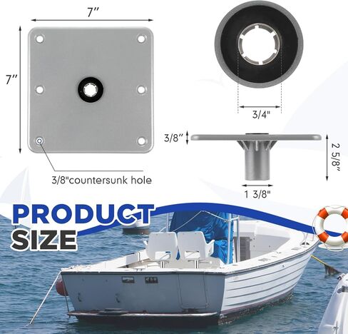 4 Pcs Marine Boat Seat Pedestals and Bases 7 x 7 Inches Aluminum Alloy Boat Seat Base Corrosion Resistant Boat Pedestal to Install Boat Seat Chair Mount for Pontoon Fishing Accessories in Saudi Arabia