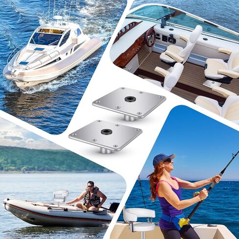 4 Pcs Marine Boat Seat Pedestals and Bases 7 x 7 Inches Aluminum Alloy Boat Seat Base Corrosion Resistant Boat Pedestal to Install Boat Seat Chair Mount for Pontoon Fishing Accessories in Saudi Arabia