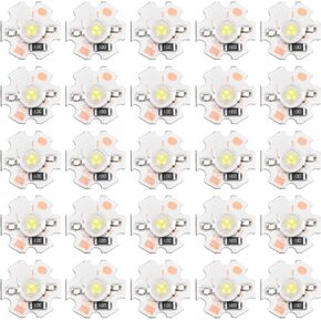 uxcell 1W 5V LED Chip Bulb, Light Beads 200lm Brightness High Bead COB LED Chip with Aluminum Plate for Floodlight Spotlight Replacement, 25 Pack(Pink Light 380-840K)