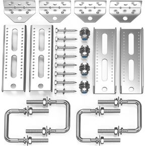 4 Pack 8" Galvanized Swivel Top Bunk Bracket Kit with Hardware for 3"x3",2"x3",1.5"x3" Boat Trailer Crossmember,Boat Trailer Bunk Brackets & Square U-Bolts,Heavy Duty,Cross Components
