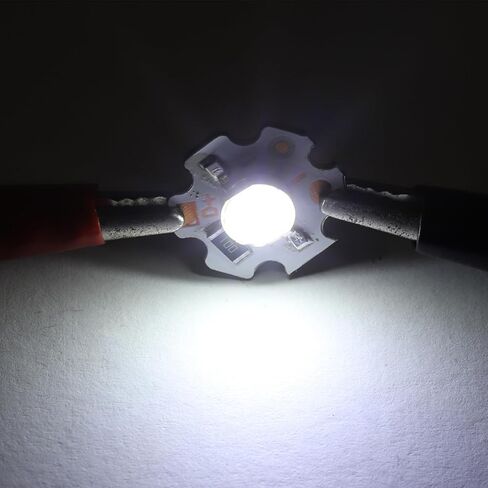 لمبة رقاقة LED uxcell 1 وات 5 فولت، خرز ضوئي 200 لومن رقاقة COB LED عالية السطوع مع لوحة ألومنيوم لاستبدال الأضواء الكاشفة، 25 حزمة (ضوء وردي 380-840 ك) in Kuwait