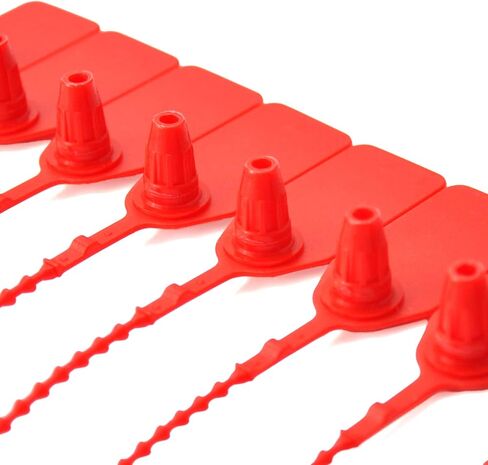 100Pcs Plastic Tamper Shipping Seals Pull-Tite Security Seal Signage Numbered Fire Extinguisher Tags Zip Ties Labels Disposable Self Locking for Logistics, Luggage,Transport (Blue, 100pcs) in Kuwait