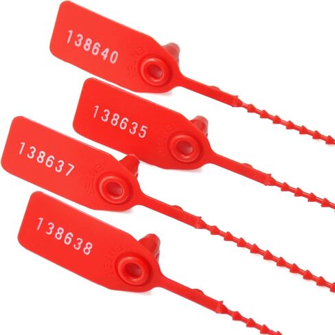 100Pcs Plastic Tamper Shipping Seals Pull-Tite Security Seal Signage Numbered Fire Extinguisher Tags Zip Ties Labels Disposable Self Locking for Logistics, Luggage,Transport (Blue, 100pcs) in Kuwait